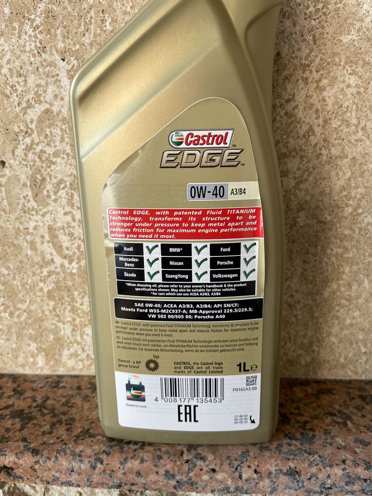 Синтетическое Моторное Масло Castrol EDGE 0W-40