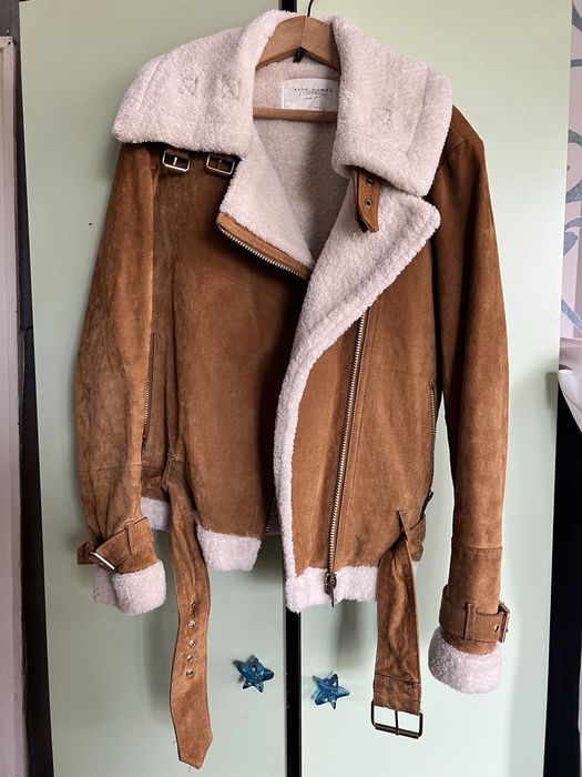 Дамско кожено яке кожух на Zara Зара от естествена кожа