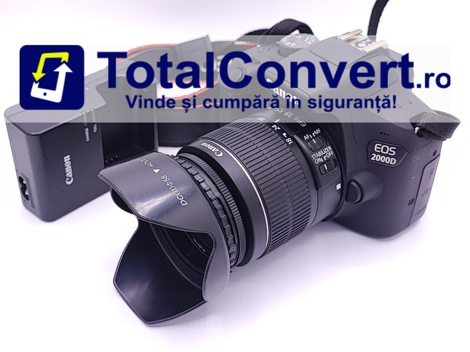 Aparat foto DSLR Canon 2000D + obiectiv, Garantie 24 luni | #D86100