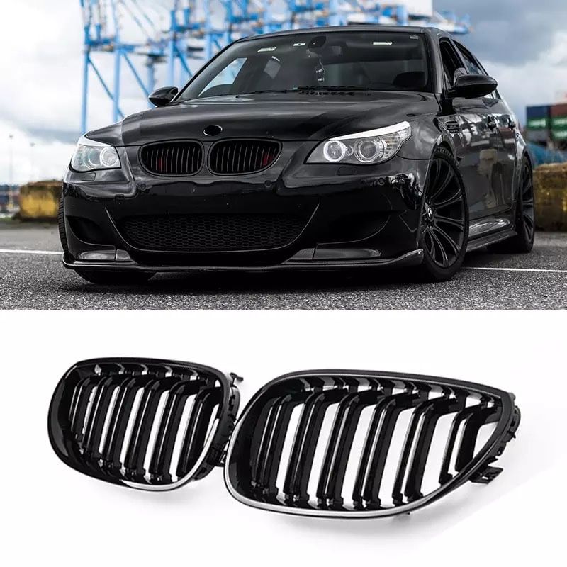 Set Grile Nari Fata Duble Bmw e60 e61 Seria 5 Negru Mat lucios