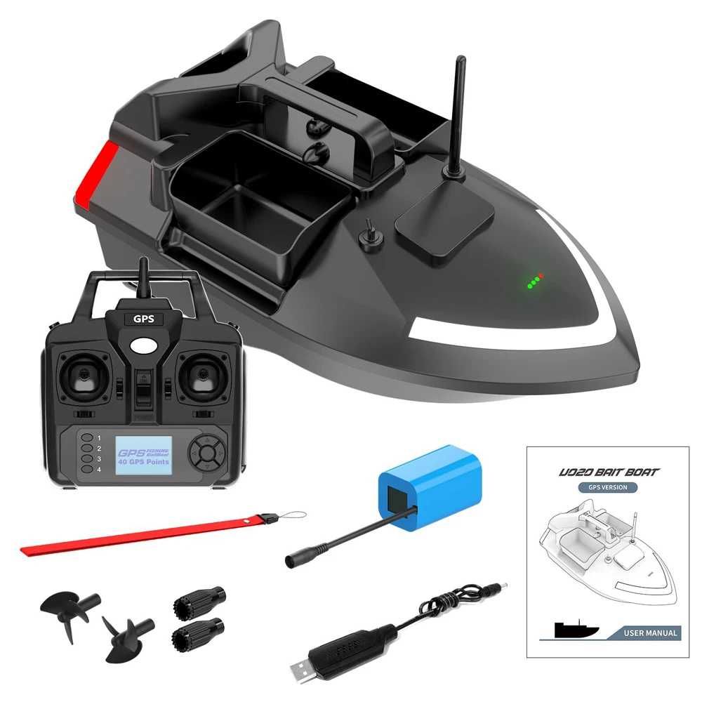 Лодка за захранка с GPS Flytec V020 – 12000 mAh, 3 контейнера за стръв