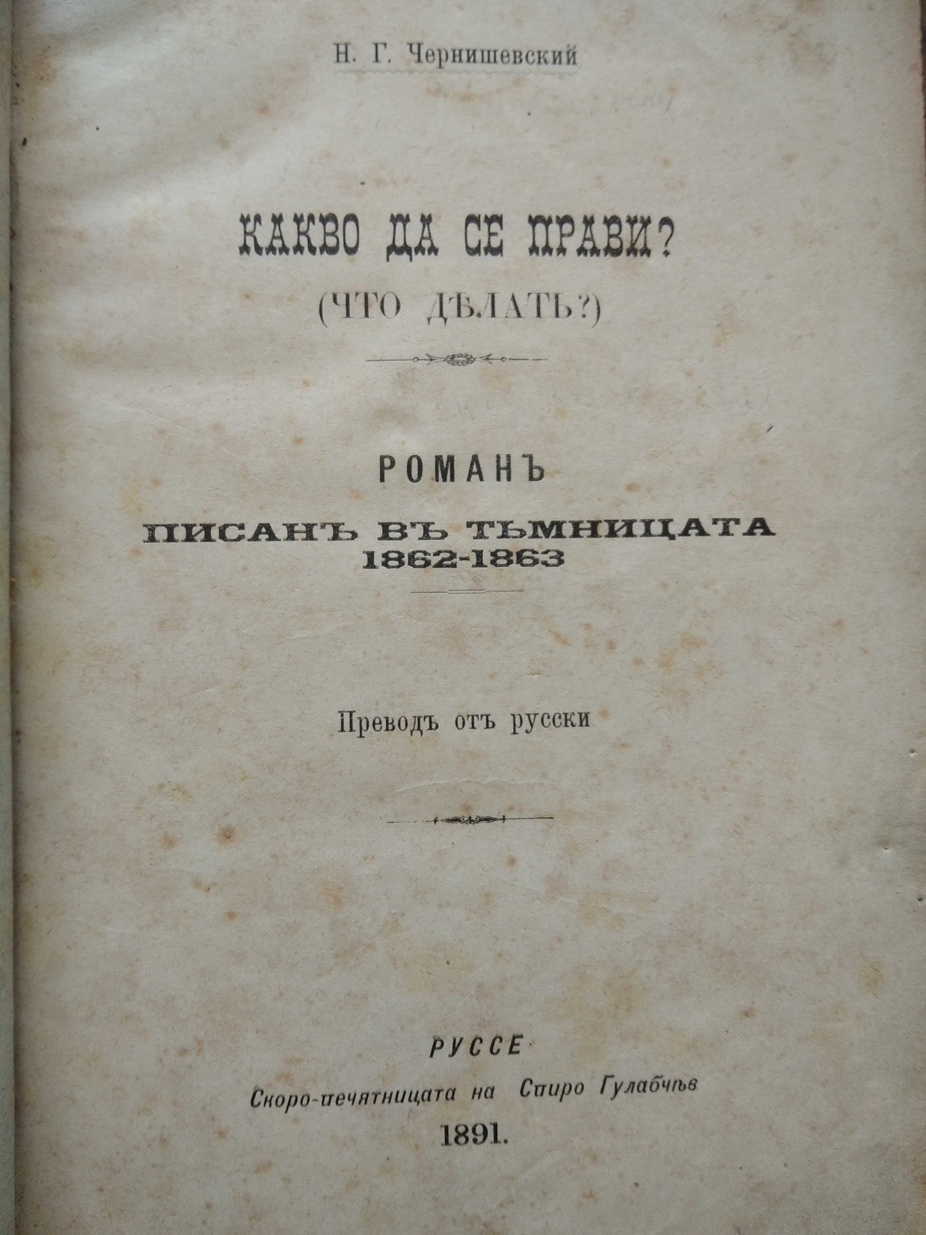 Чернишевски, Какво да се прави 1891 г