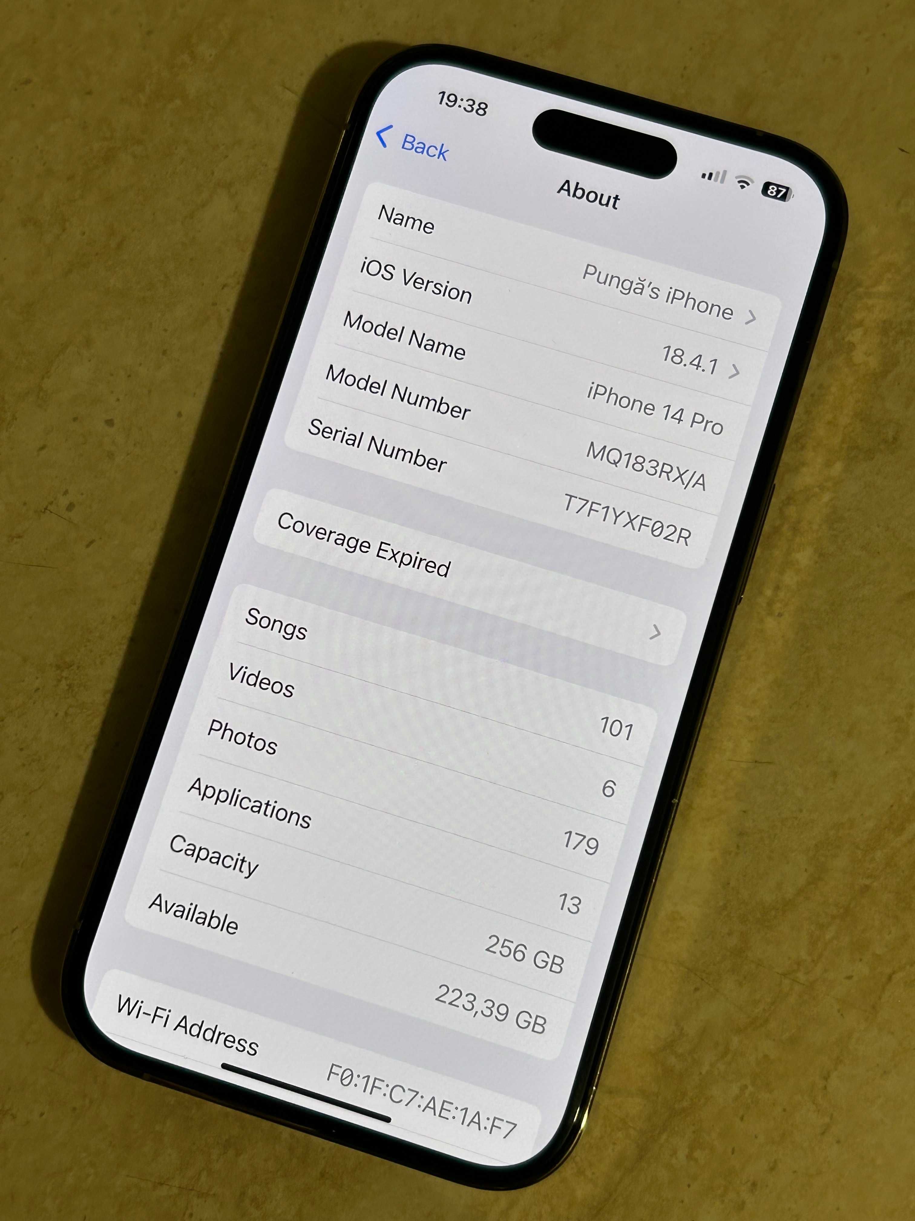 iPhone 14-PRO,256 Gb,Gold-impecabil-ideal fete !