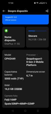 OnePlus 11 5G  256GB /16 GB