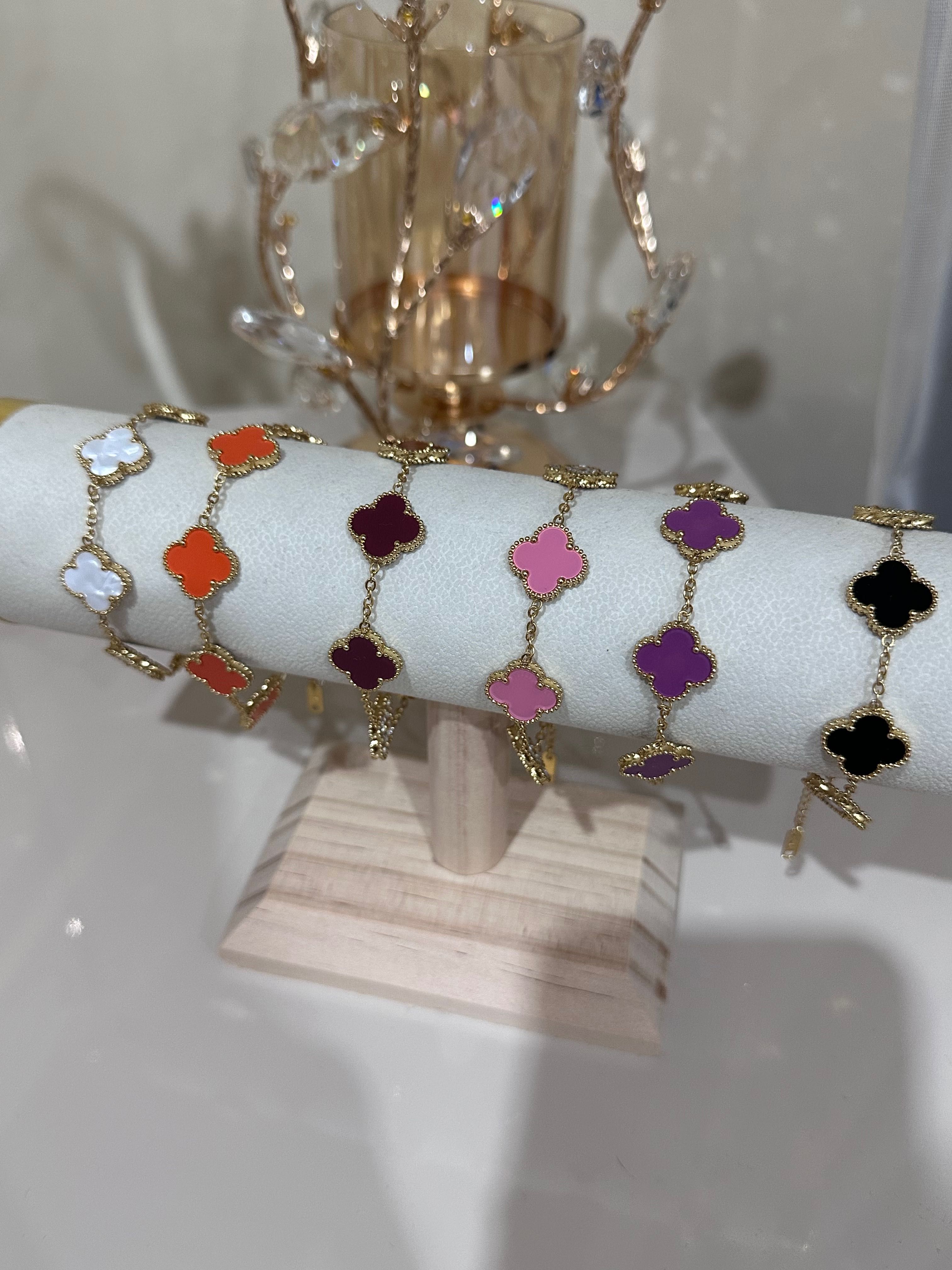 Гривни с детелини по модел на Van Cleef двулицеви