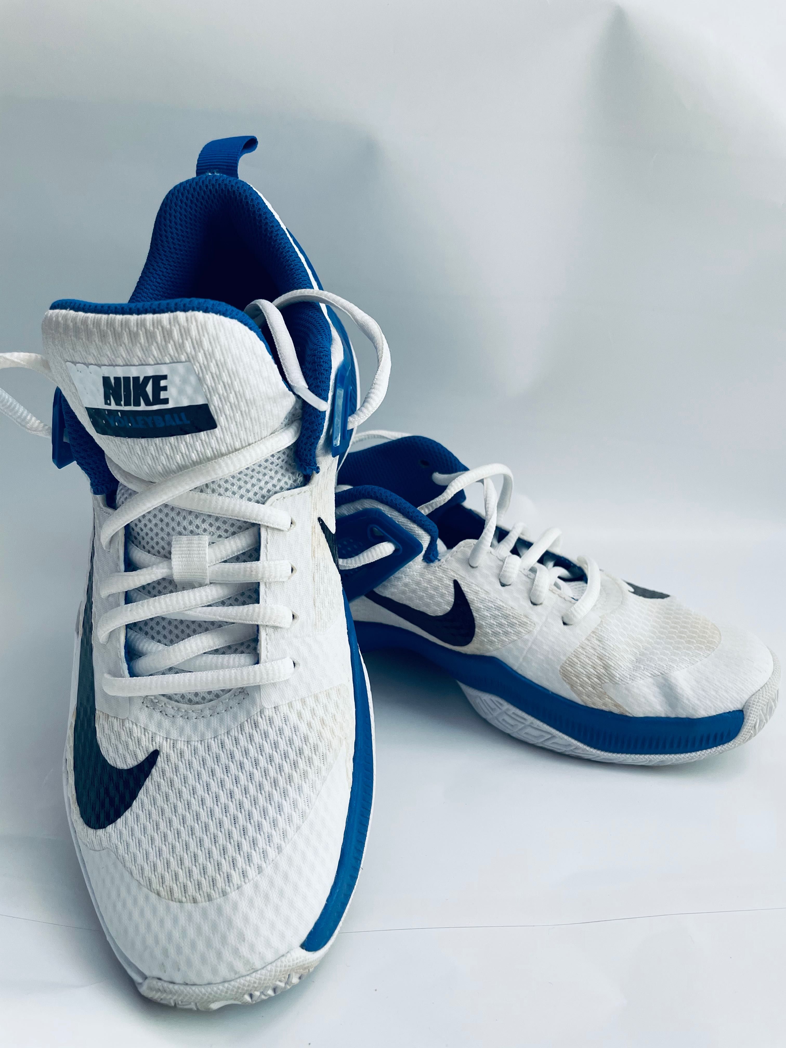 Nike Women's Zoom Hyperspace Volleyball Shoes - White/Black/Blue