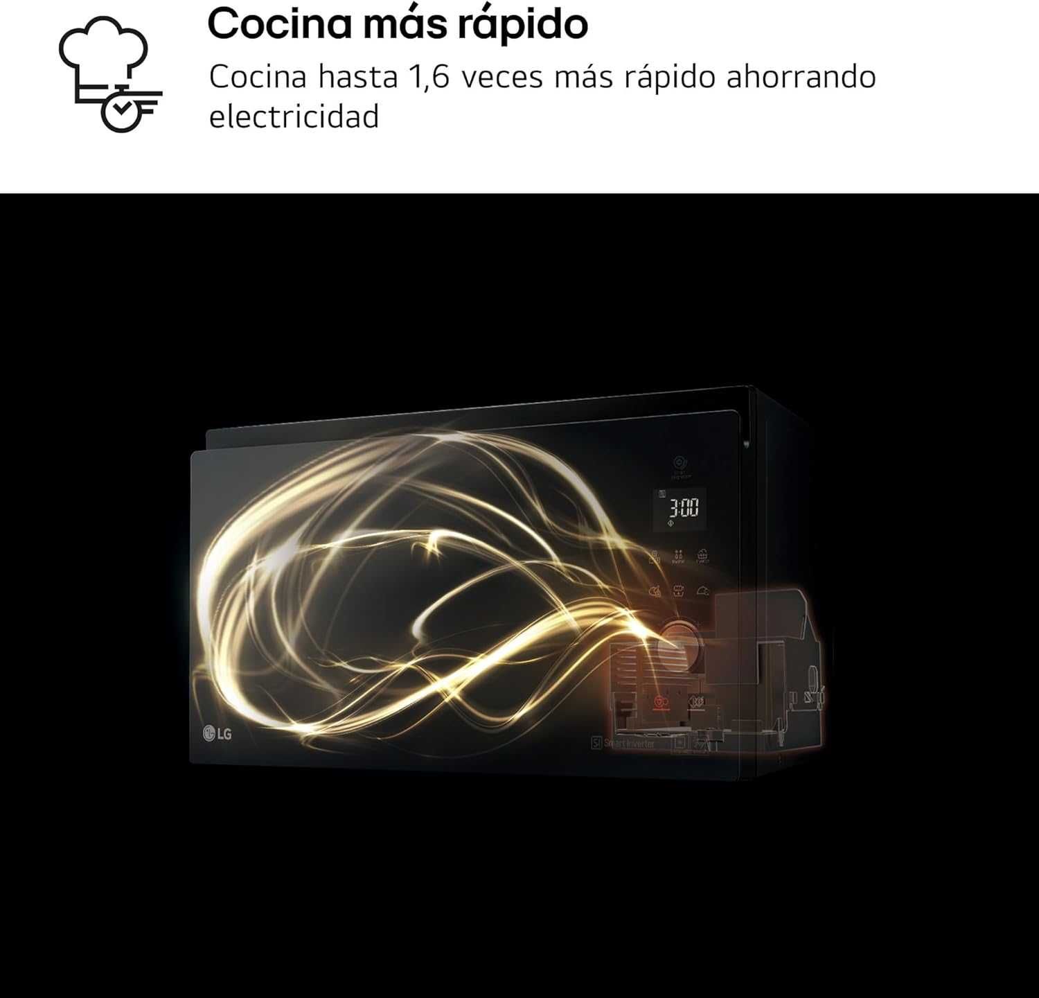 Инверторна микровълнова фурна LG Smart 25L (MH6535GDS) Черна