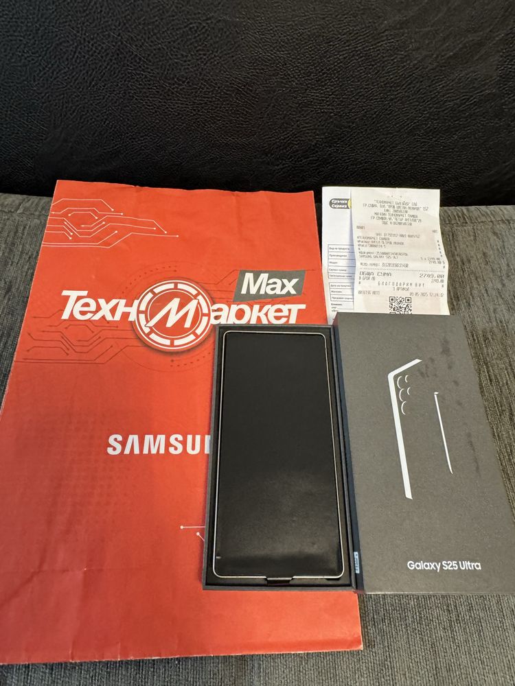 КАТО НОВ 512GB Samsung S25 Ultra Техномаркет Гаранция 2027 Black