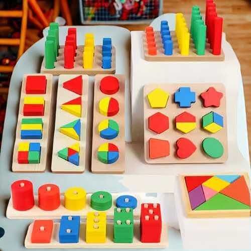 Дървени Монтесори Играчки 9 в 1/Монтесори 9 в 1 супер комплект