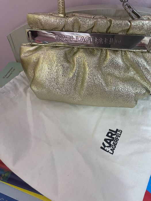 Дамска чанта Karl Lagerfeld напукана кожа