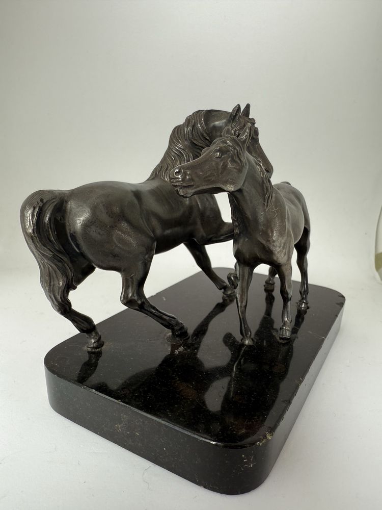 Statueta superba Pereche de cai dupa Pierre-Jules Mêne