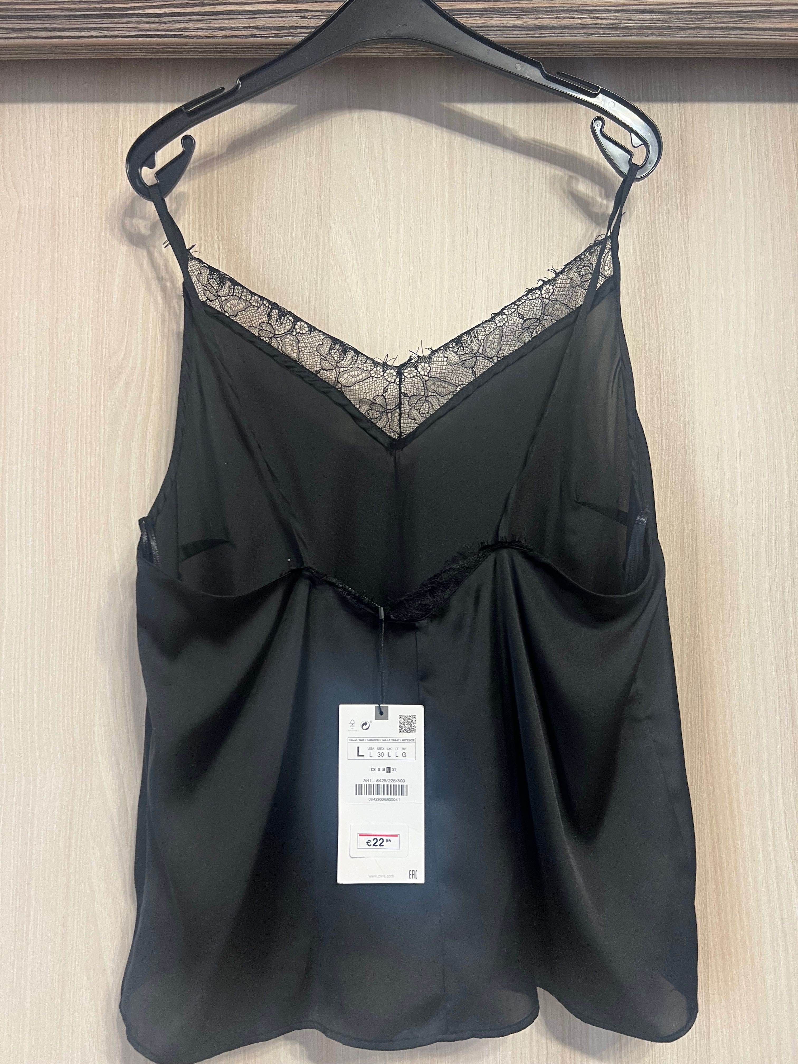 Сатенен топ с дантела "Zara"