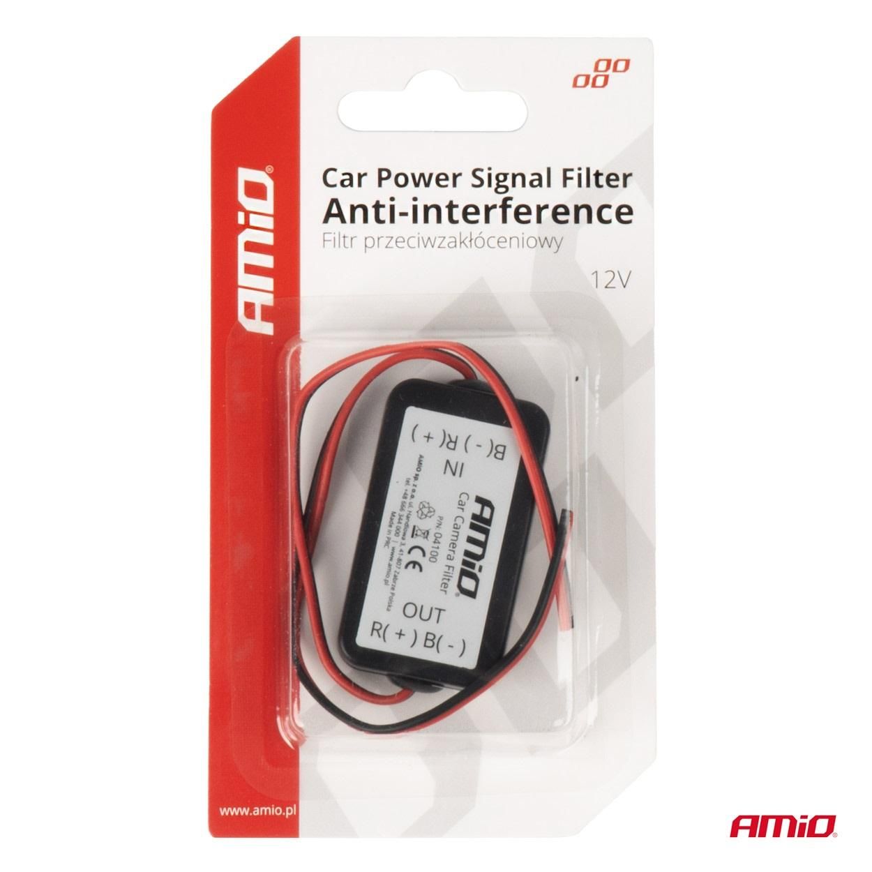 автомобилен филтър против смущения 12v amio-04100