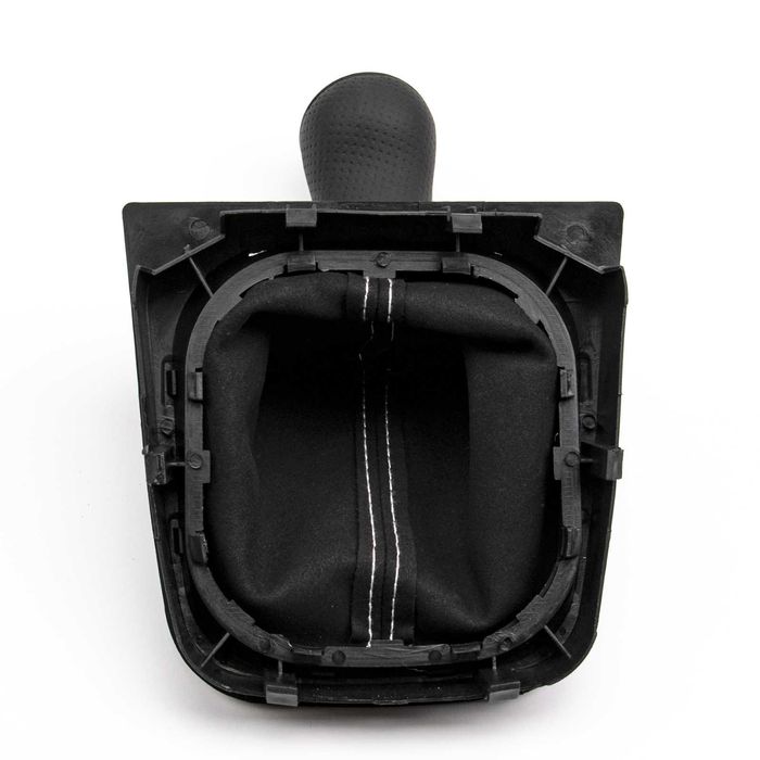 Сива топка за Скоростен Лост с маншон за VW Golf V VI Jetta Бял Шев