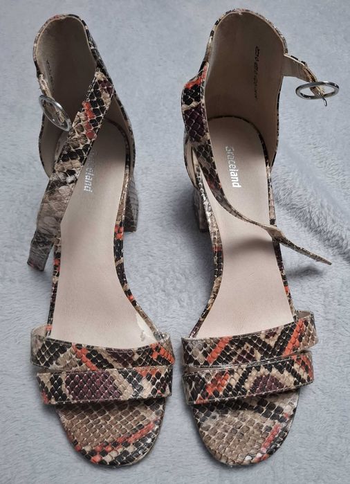 Sandale snake-print cu toc gros Graceland, 40