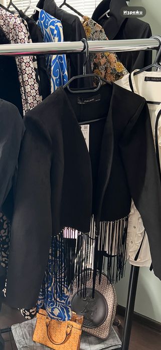 Дамско сако с ресни Zara Срр