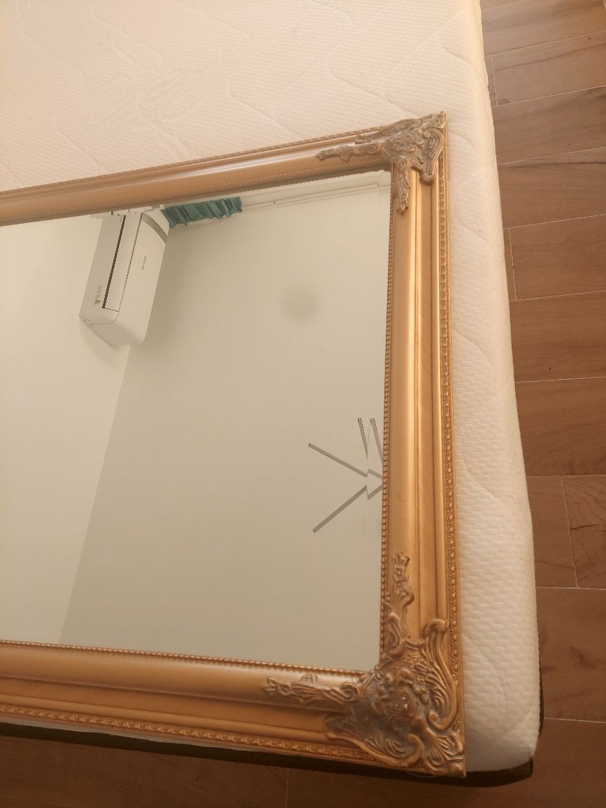 Oglinda cu rama ,162×72 cm ,rama vintage in relief 3 cm ,