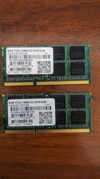 Оперативная память для ноутбука DDR 3, по  8 Gb  2 планки.