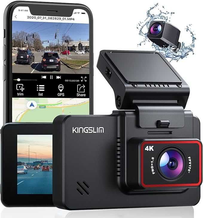 Kingslim D4 Dual Dash Cam с вграден Wi-Fi и GPS