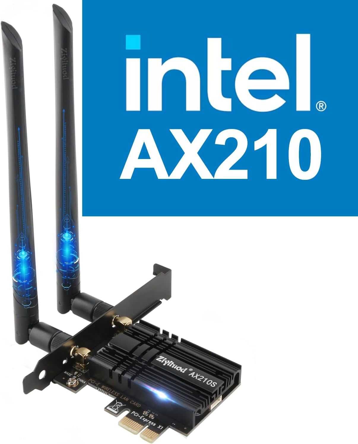 WiFi мрежова карта AX210, 2400 Mbps, Bluetooth 5.3
