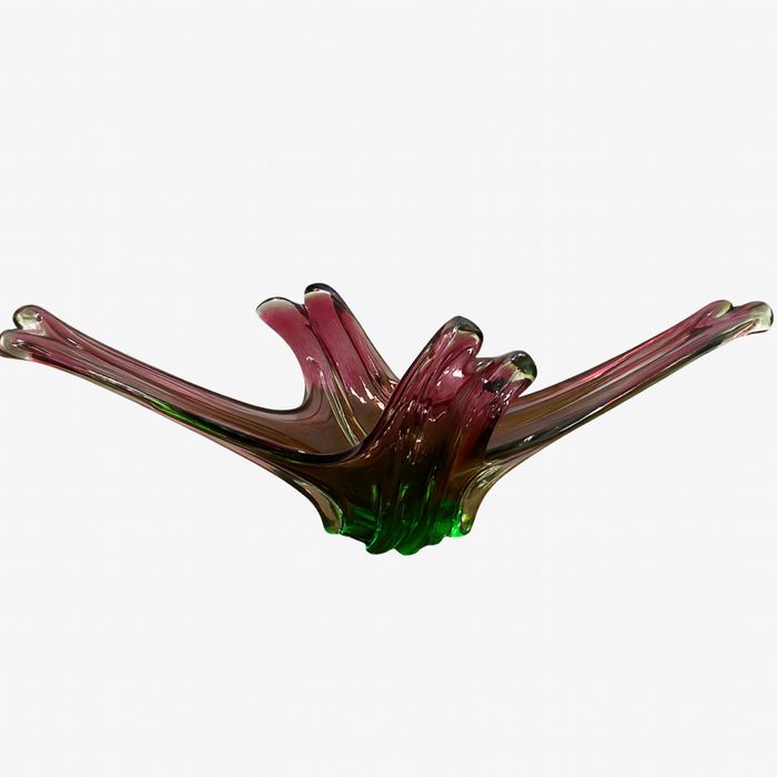 Фруктиера от разноцветно духано стъкло Мурано Италия 1960 1970