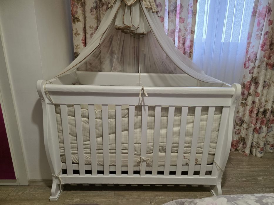 Patut din lenn bebeluși, alb