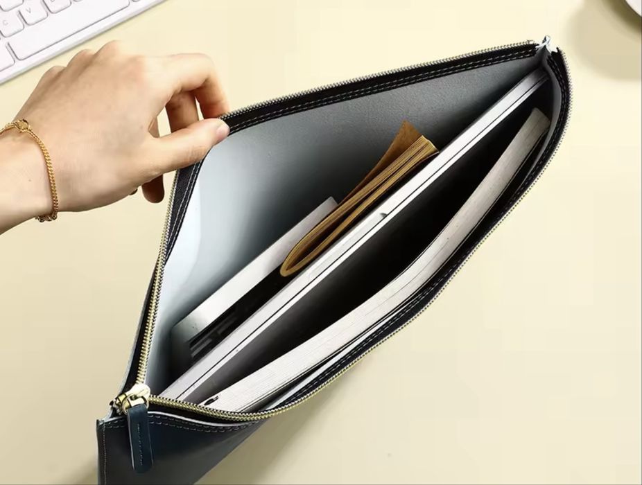 Кожена папка / бизнес папка за документи А4 / чантичка