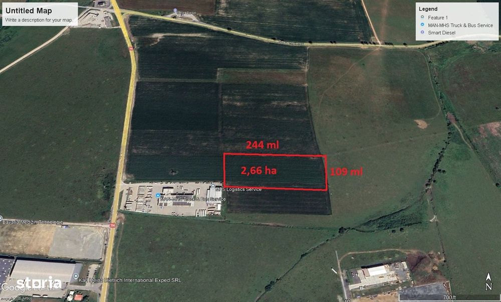 Vand teren 2.66 ha in zona industriala Vest!