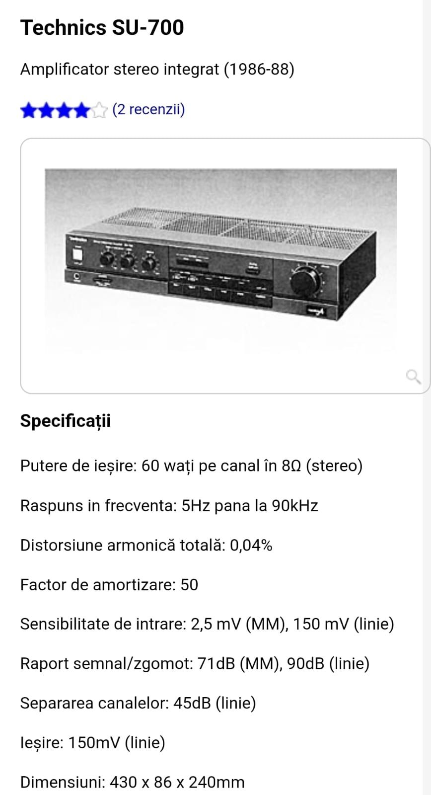 Vând Linie Technics cu boxe 3 căi Bang Olufsen Beovox S35