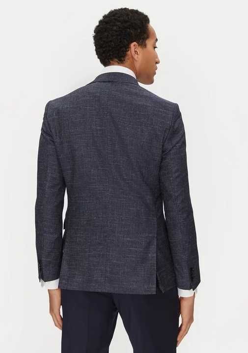 Sacou blazer slim 50 L Hugo Boss lana 100% navy microstructuri