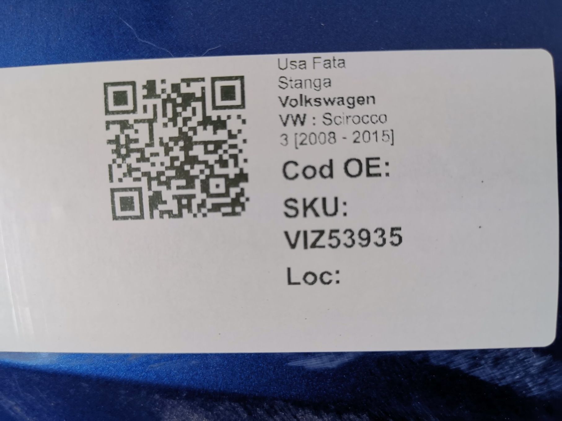 Usa Fata Stanga Volkswagen VW  Scirocco 3 2008 2009 2010 2011 2012 201