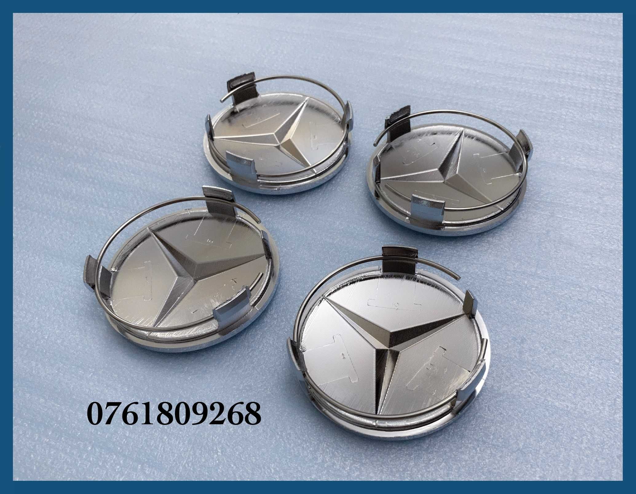 Set 4 capace crom 75mm jante aliaj Mercedes Benz