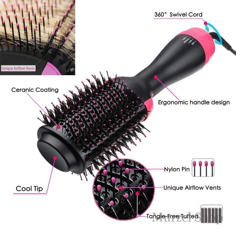 НЕМСКИ Електрическа четка за коса, четка сеш – VolumeBrush + ЛЕД ФЕНЕР