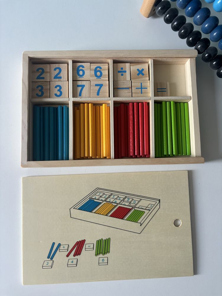 Jucarii lemn educative, abac numaratoare, calcule matematice