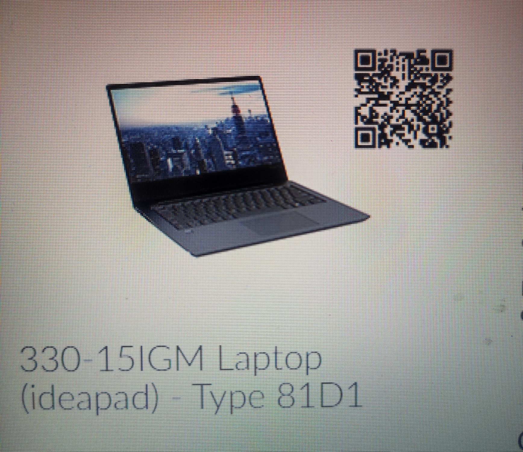 Lenovo 330-15IGM Laptop (ideapad) - Type 81D1