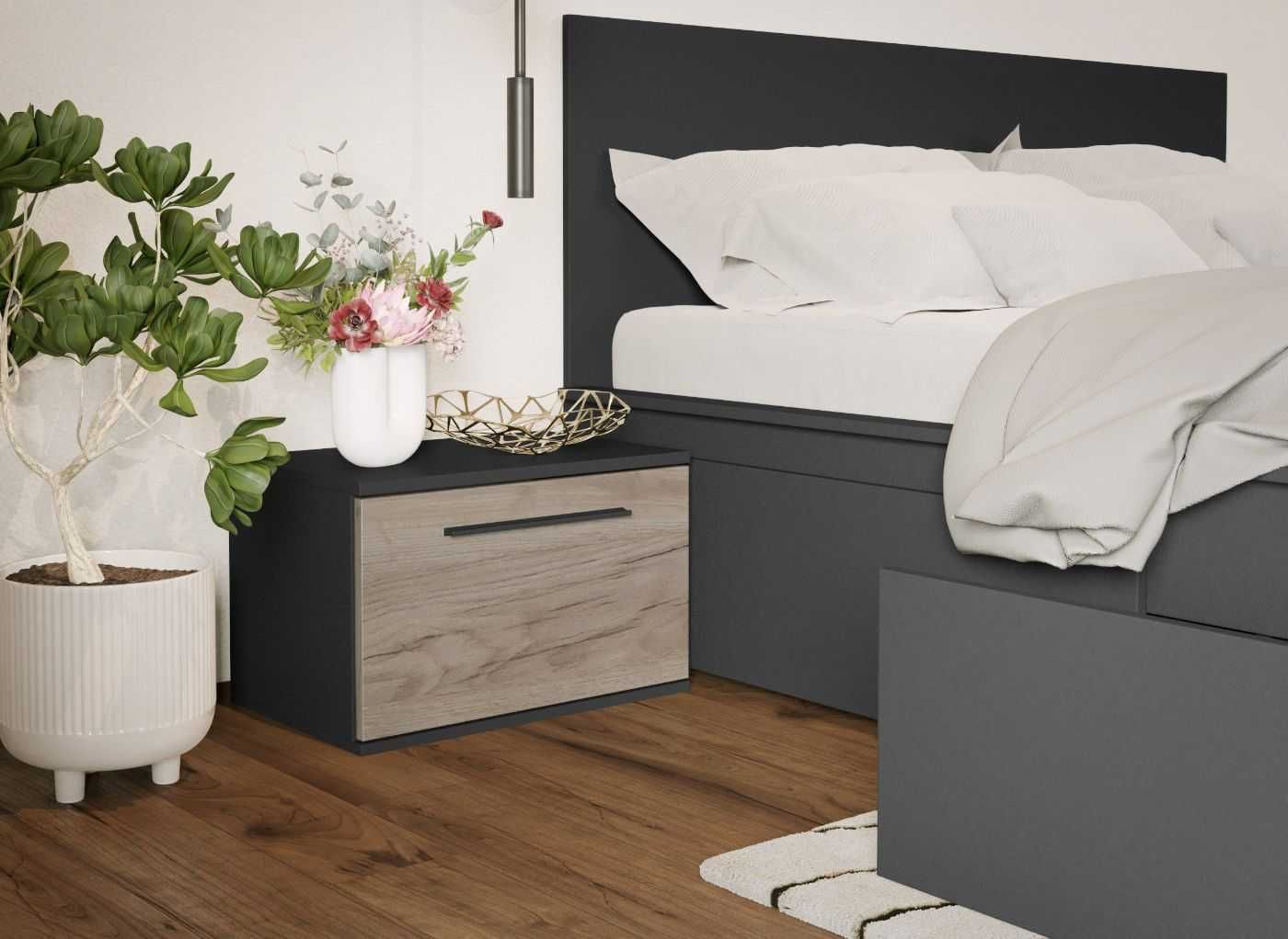 Set Dormitor Gri Noce C1 - Transport Gratuit in 4-10 zile