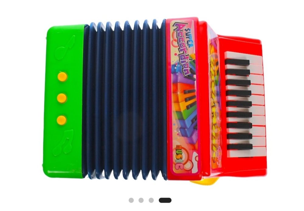 Детски акордеон син и жълт, червен