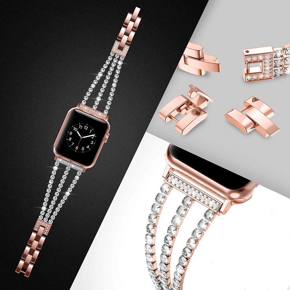 Каишки с кристални камъчета за Apple Watch/Samsung/Garmin/Xiaomi