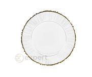 Platouri farfurii suport transparente cu margine aurie diverse modele