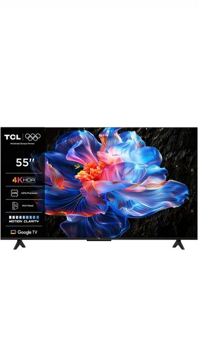 Нов Телевизор TCL LED 55P6K, 55" Smart Google TV, 4K Модел 2025