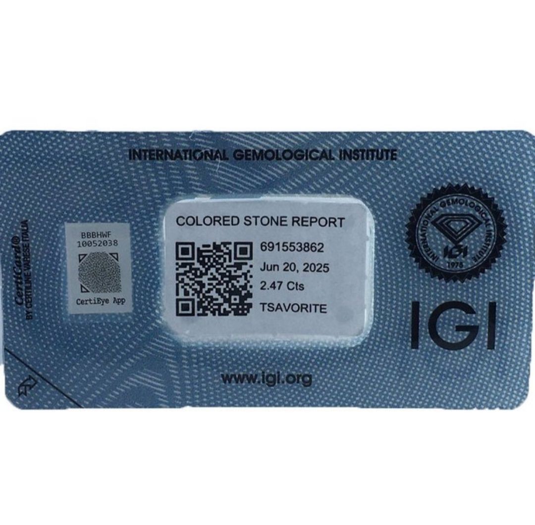 Цаворит със сертификат IGI