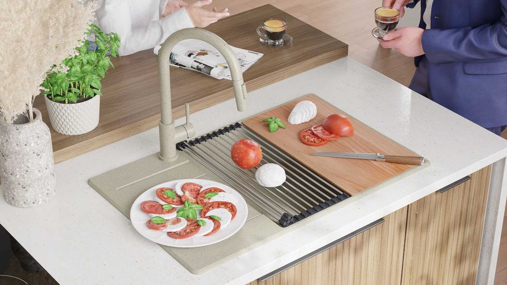 Беж кухненска мивка от гранит Копенхаген 780x500 Top 60