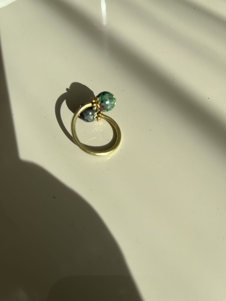 Стар дамски пръстен цоизит green ruby zoisite