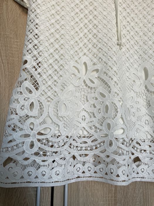 Уникална блуза бяла, цялата от бродерия - 2XL