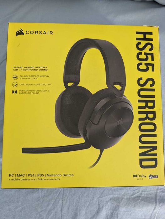Casti Gaming Corsair HS55 SURROUND, Jack, Carbo
