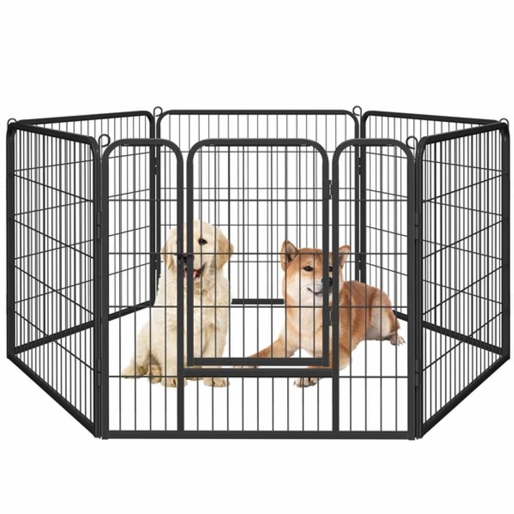 Gard pentru Animale 6 Panouri Negru |YT 592473 Black(6pcs)
