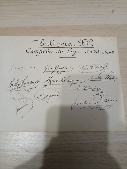 Semnături FC Valencia  1943-1944