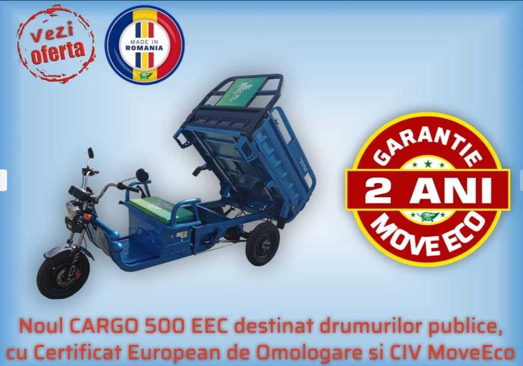 Triciclu electric Omologat produs in Romania la MoveEco