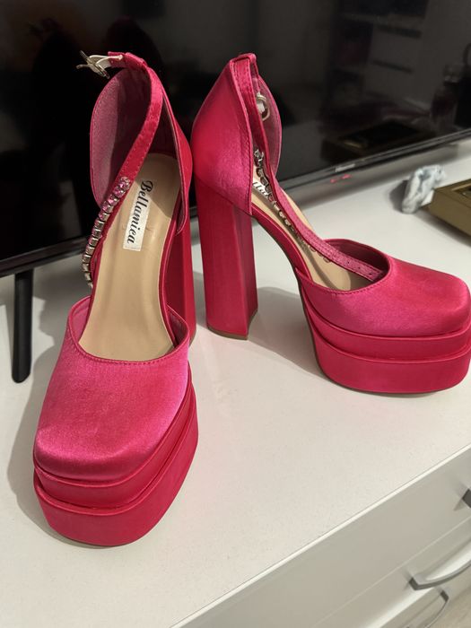 Pantofi toc roz