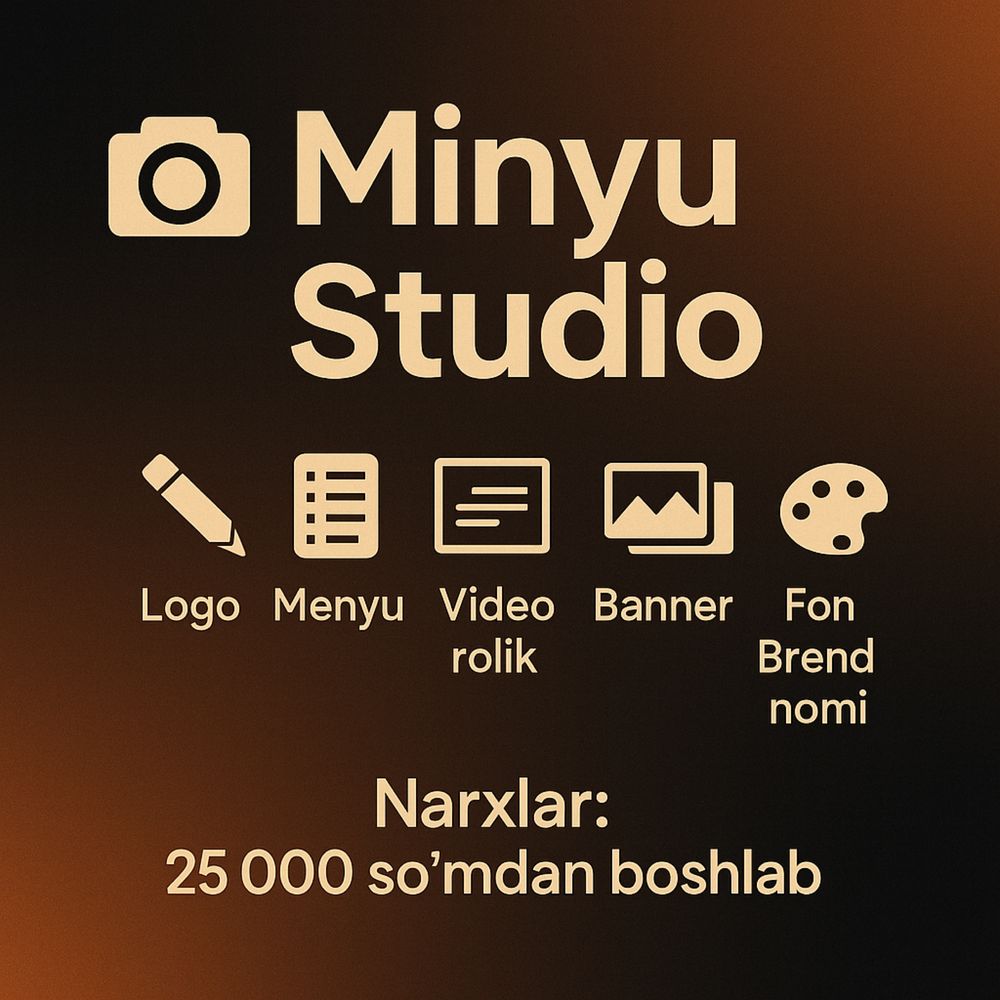 menyu baner va brendingiz uchun logotip va kreativ vidiar ysaymiz